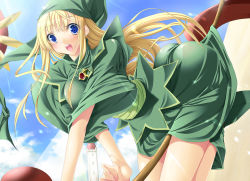 Rule 34 | 1girl, blonde hair, blue eyes, nakano sora, see-through, solo, witch