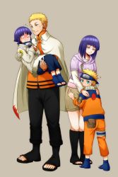 Rule 34 | 2boys, 2girls, blonde hair, blue eyes, boruto: the movie, cape, carrying, dual persona, highres, hime cut, hug, husband and wife, hyuuga hinata, multiple boys, multiple girls, naruto, naruto (series), natori chimi, princess carry, purple eyes, purple hair, simple background, spiked hair, time paradox, uzumaki naruto, whiskers