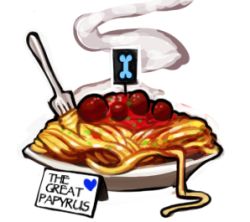 Rule 34 | food, fork, lowres, meatballs, modeseven, papyrus (undertale), pasta, spaghetti, undertale