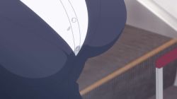 Rule 34 | 1girl, animated, animated gif, bouncing breasts, breast focus, breasts, buttons, close-up, coat, formal, getsuyoubi no tawawa, huge breasts, kouhai-chan (tawawa), large breasts, office lady, shirt, suit, tagme, white shirt