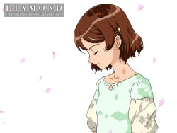 Rule 34 | 00s, 1girl, akanegi atsuko, closed eyes, closed mouth, hair ornament, kita e, petals, short hair, solo, wind