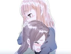 Rule 34 | 2girls, bad id, bad pixiv id, beatrice (princess principal), blush, brown eyes, brown hair, comforting, crying, dorothy (princess principal), from side, hand on another&#039;s head, juliet sleeves, long sleeves, multiple girls, niina ryou, princess principal, profile, puffy sleeves, tears