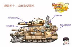 Rule 34 | 138416, 1boy, cannon, caterpillar tracks, chain, copyright name, gun, helmet, machine gun, male focus, metal max, military, military vehicle, missile, motor vehicle, signature, simple background, solo, tank, translation request, vehicle focus, weapon, white background