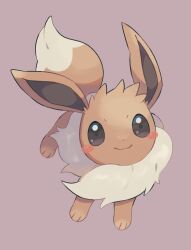 Rule 34 | blush stickers, brown background, brown eyes, brown fur, creatures (company), eevee, game freak, gen 1 pokemon, highres, looking at viewer, nintendo, no humans, nullma, pokemon, pokemon (creature), simple background, solo, two-tone fur, white fur