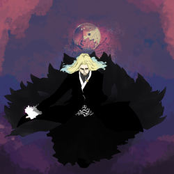 Rule 34 | 1boy, black dress, blonde hair, blue hair, dress, fate/apocrypha, fate (series), from above, full body, gradient hair, long hair, male focus, multicolored hair, solo, vlad iii (fate/apocrypha)