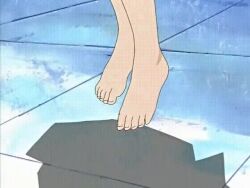 Rule 34 | 1boy, 1girl, animated, barefoot, blonde hair, dark magician girl, duel disk, duel monster, feet, foot focus, glass slipper, legs, millennium puzzle, official art, outdoors, screencap, toes, video, yami yugi, yu-gi-oh!, yu-gi-oh! duel monsters