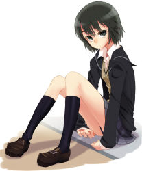Rule 34 | amagami, kneehighs, nanasaki ai, school uniform, shoes, short hair, sitting, skirt, socks, solo, yoshida on