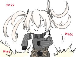 Rule 34 | 1girl, :3, abyssal crane princess, abyssal ship, closed eyes, dancing, closed eyes, gameplay mechanics, kantai collection, long hair, ribbon, rukialice, solo, twintails, u u, white hair, zui zui dance