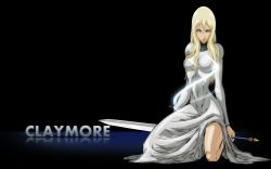 Rule 34 | blonde hair, blue eyes, claymore (series), claymore (sword), flora (claymore), highres, robin gi, sword, wallpaper, weapon