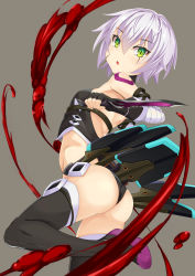 Rule 34 | 1girl, absurdres, arm belt, ass, bandaged arm, bandages, black panties, black thighhighs, boots, dagger, facial scar, fate/apocrypha, fate/grand order, fate (series), gloves, green eyes, highres, holding, holding dagger, holding knife, holding weapon, jack the ripper (fate/apocrypha), knife, looking at viewer, panties, scar, scar across eye, scar on cheek, scar on face, short hair, shoulder tattoo, single glove, solo, tattoo, thigh boots, thighhighs, underwear, weapon, yamachi (xadp7533)