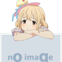 Rule 34 | 10s, 1girl, blonde hair, futaba anzu, hat, idolmaster, idolmaster cinderella girls, long hair, mugen ouka, no image, pixiv, simple background, solo, twintails, vector trace, white background