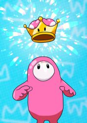 Rule 34 | 1other, absurdres, aqua background, arms at sides, commentary, english commentary, fall guy, fall guys, formal, glitter, highres, looking up, mario (series), new super mario bros. u deluxe, nintendo, no humans, no mouth, other focus, pink suit, ravenide, solo, suit, super crown, | |