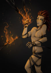 Rule 34 | 1boy, axel, gradient background, highres, kingdom hearts, male focus, red hair, solo, tagme