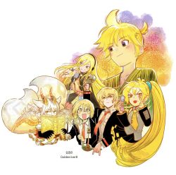Rule 34 | 2boys, 4girls, akanbe, akita neru, alternate costume, animal ears, artist name, black collar, black jacket, black shirt, black skirt, black sleeves, blazer, blonde hair, blue eyes, blush, book, breasts, cellphone, collar, color connection, color wheel challenge, commentary request, covered mouth, cropped torso, crossover, detached sleeves, don quixote (project moon), eyelid pull, feathered wings, fireworks, flapper shirt, flip phone, glaring, goldenriver8, green eyes, grey shirt, grin, hair between eyes, hair color connection, half-closed eyes, high ponytail, holding, holding book, holding fireworks, holding instrument, holding microphone, holding microphone stand, holding phone, horns, id card, ilmina (p&amp;d), instrument, jacket, japanese clothes, kagamine rin, kimono, korean commentary, korean text, light frown, lily (vocaloid), limbus company, long hair, looking at viewer, maracas, medium breasts, microphone, microphone stand, monster girl, multiple boys, multiple crossover, multiple drawing challenge, multiple girls, multiple tails, necktie, open book, orange eyes, phone, pleated skirt, project moon, puzzle &amp; dragons, red necktie, serious, shirt, short hair, short ponytail, side ponytail, sinclair (project moon), skirt, sleeveless, sleeveless shirt, sleeves past fingers, sleeves past wrists, smile, sparkler, striped clothes, striped kimono, tail, tongue, tongue out, tsurime, v-shaped eyebrows, very long hair, vocaloid, white hair, wings, yellow eyes, yellow necktie, yellow theme