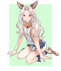 Rule 34 | 1girl, alternate breast size, alternate height, apollo-19, backless outfit, bare shoulders, blush, breasts, erune, granblue fantasy, long hair, medium breasts, platinum blonde hair, red eyes, scathacha (granblue fantasy), sideboob, solo, very long hair