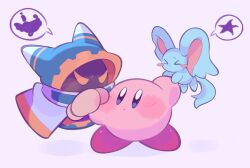 Rule 34 | animal ears, blush stickers, closed mouth, colored skin, disembodied hand, elfilin, fafameow, highres, holding hands, kirby, kirby&#039;s return to dream land, kirby (series), kirby and the forgotten land, lor starcutter, magolor, mouse ears, nintendo, no humans, notched ear, pink skin, rayman limbs, simple background, solid oval eyes, star (symbol), tail