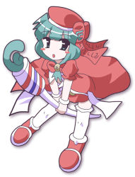 Rule 34 | 1girl, alternate costume, artist request, blush, blush stickers, cape, female focus, front ponytail, gloves, green eyes, green hair, hat, kagiyama hina, kneehighs, long hair, magical girl, matching hair/eyes, shoes, socks, solo, staff, thighhighs, touhou