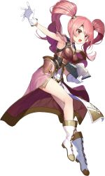 Rule 34 | 1girl, armor, armpits, blush, book, boots, breastplate, cape, capelet, fire emblem, fire emblem echoes: shadows of valentia, fire emblem heroes, full body, gaou (umaiyo puyoman), gloves, highres, holding, long hair, mae (fire emblem), nintendo, official art, open mouth, overskirt, pelvic curtain, pink hair, red eyes, solo, tiara, transparent background, twintails, white gloves