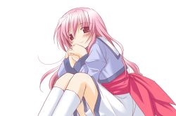 Rule 34 | 00s, 1girl, aoki ume, hayasaka hiyori, hiyori (nyatto), mizuiro, pink hair, school uniform, serafuku, simple background, solo