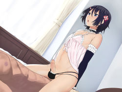 Rule 34 | 2boys, anal, babydoll, black hair, black panties, boy on top, censored, choker, cowgirl position, crossdressing, cum, cum on body, cum on stomach, cumdrip, detached sleeves, dutch angle, ejaculating while penetrated, ejaculation, erection, gloves, hair between eyes, hakutou, indoors, male focus, male penetrated, mosaic censoring, multiple boys, nipples, panties, penis, penis in panties, sex, solo focus, straddling, trap, underwear, yaoi