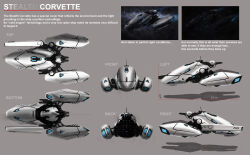 Rule 34 | 1other, absurdres, ambiguous gender, blueprint (medium), chavito34, commentary, concept art, corvette (eve online), english text, eve online, floating, flying, from above, from behind, from below, from side, glowing, grey background, grey theme, highres, military, military vehicle, motion blur, multiple views, original, science fiction, shadow, size comparison, sky, solo, space, spacecraft, star (sky), starry sky, thrusters, vehicle focus