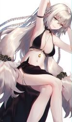 Rule 34 | a.t. zero, bare arms, bare legs, bare shoulders, bikini, black bikini, fate/grand order, fate (series), highres, jeanne d&#039;arc (fate), jeanne d&#039;arc alter (avenger) (fate), jeanne d&#039;arc alter (fate), jeanne d&#039;arc alter (festival outfit) (fate), long hair, looking at viewer, official alternate costume, silver hair, smile, swimsuit
