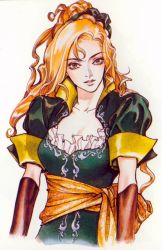 Rule 34 | 1girl, blonde hair, breasts, castlevania (series), castlevania: symphony of the night, cleavage, game, kojima ayami, konami, looking at viewer, maria renard, official art, simple background, solo, white background