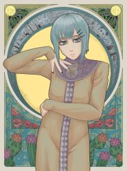 Rule 34 | art nouveau, floral background, highres, magnemagne, marie (peripeteia), nazrin, peripeteia
