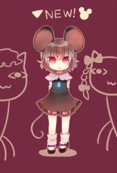 Rule 34 | 1girl, :3, animal ears, bad id, bad pixiv id, chen, chen (cat), chibi, female focus, glowing, jewelry, kaenbyou rin, kaenbyou rin (cat), miyako (xxxbibit), mouse ears, mouse tail, myk, nazrin, nervous, pendant, red eyes, short hair, silver hair, simple background, sweatdrop, tail, touhou