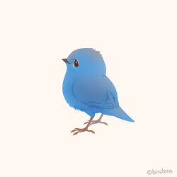Rule 34 | beak, bird, birdera art, blue bird, blue feathers, blue fur, brown eyes, commentary, feathers, full body, looking at viewer, simple background, solo, symbol-only commentary, twitter, twitter bird, yellow background