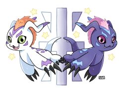 Rule 34 | claws, crests (digimon), digimon, fangs, gomamon, highres, orange hair, original, star (symbol), tail