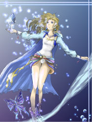 Rule 34 | 1990s (style), 1girl, blonde hair, blue eyes, boots, bug, butterfly, crystal, dissidia 012 final fantasy, dissidia final fantasy, earrings, final fantasy, final fantasy vi, bug, jewelry, long hair, solo, tina branford, torichobi