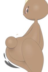 Rule 34 | absurdres, animal nose, arched back, ass, ass focus, bending forwards, bent over, black sclera, brown fur, cloud, cloudy sky, colored sclera, creatures (company), curvy, flat chest, fluff, fur, furry, furry female, game freak, gen 4 pokemon, groin, highres, inkune, long ears, looking at viewer, looking back, looking to the side, lopunny, nintendo, pink eyes, pokemon, pokemon (creature), rabbit, rabbit ears, rabbit girl, rabbit tail, shortstack, simple background, sky, smile, tail, thighs, two-tone fur, white background