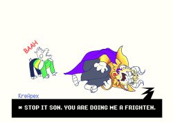 Rule 34 | animated, animated gif, asgore dreemurr, asriel dreemurr, english text, engrish text, father and son, highres, kreapex, ranguage, spoilers, undertale