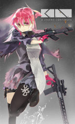 Rule 34 | .300 aac blackout, 1girl, aac honey badger, advanced armament corporation, ammunition, ar-15, armor, assault rifle, asymmetrical legwear, bad id, bad pixiv id, black footwear, black gloves, black thighhighs, bullet, carbine, carbine cartridge, closed mouth, commercial cartridge, dual wielding, floating hair, girls&#039; frontline, gloves, gun, hair between eyes, hair ornament, half gloves, handgun, highres, holding, holding gun, holding weapon, holster, integral suppressor, integrally-suppressed firearm, intermediate cartridge, jacket, leg up, long hair, looking at viewer, magazine (object), mid-stride, military cartridge, multicolored hair, nero4, one side up, pdw cartridge, personal defense weapon, pink gloves, pink hair, q (firearms company), rain, red eyes, remodel (girls frontline), rifle, rifle cartridge, running, scarf, scope, shaded face, shell casing, skirt, solo, splashing, st ar-15 (girls&#039; frontline), streaked hair, suppressor, thigh holster, thigh strap, thighhighs, thighs, torn clothes, torn jacket, trigger discipline, uneven legwear, water, weapon, wind, wind lift