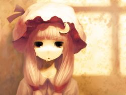 Rule 34 | 1girl, black eyes, brooch, crescent moon, female focus, hat, jewelry, moon, patchouli knowledge, portrait, sepia, solo, tears, touhou