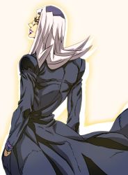 Rule 34 | 1boy, back, hair ornament, hands in pockets, highres, ishimoto shunichi, jojo no kimyou na bouken, leone abbacchio, lipstick, long coat, long hair, looking at viewer, makeup, male focus, smile, solo, white hair, yellow eyes