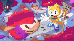 Rule 34 | 1boy, autumn, autumn leaves, blue footwear, commentary request, froggy (sonic), gloves, green scarf, lantern, looking at viewer, male focus, mighty the armadillo, official art, open mouth, outdoors, rake, ray the flying squirrel, scarf, smile, sonic (series), sonic mania, sonic the hedgehog (classic), squirrel tail, standing, tail, tree, uno yuuji, white gloves, yellow fur