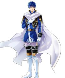 Rule 34 | 1boy, belt, blue eyes, blue hair, boots, cape, finn (fire emblem), fire emblem, fire emblem: genealogy of the holy war, fire emblem: thracia 776, full body, gloves, highres, itagaki hako, male focus, nintendo, official art, solo, transparent background