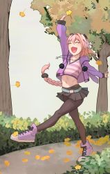 Rule 34 | astolfo (fate), casual, fate/apocrypha, fate/grand order, fate (series), highres, jacket, pink hair, shoes, sneakers, tagme, tank top, thighhighs