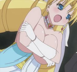 Rule 34 | 1girl, ahoge, angry, animated, animated gif, blonde hair, blue eyes, blush, bouncing breasts, breast hold, breast slip, breasts, breasts out, choker, covering privates, covering breasts, crossed arms, drill hair, dutch angle, earrings, elbow gloves, embarrassed, closed eyes, formal, gloves, jewelry, ladies versus butlers!, large breasts, lipstick, long hair, makeup, necklace, nipples, open mouth, sernia iori flameheart, solo, suit, surprised, tears, twin drills, twintails, upper body, very long hair, white gloves