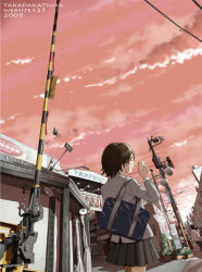 Rule 34 | brown hair, railroad crossing, real world location, short hair, sky, solo, takada katsura, tokyo (city), train station