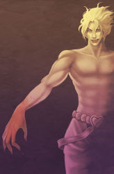 Rule 34 | 1boy, bad id, bad pixiv id, blood, claws, dio brando, jojo no kimyou na bouken, kito0889, male focus, muted color, realistic, topless male, solo