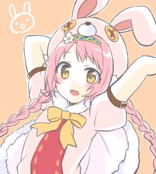 Rule 34 | 1girl, blush, breasts, gucchiann, highres, mimi (princess connect!), open mouth, pink hair, princess connect!, rabbit ears, rabbit girl, small breasts, yellow eyes