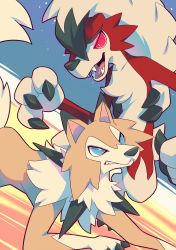 Rule 34 | animal ears, black hair, blue eyes, claws, creatures (company), furry, game freak, gen 7 pokemon, lycanroc, lycanroc (midday), lycanroc (midnight), nintendo, open mouth, pokemon, pokemon (creature), pokemon sm, red eyes, salanchu, sharp teeth, smile, tail, teeth, tongue, white hair, wolf, wolf ears, wolf paws, wolf tail