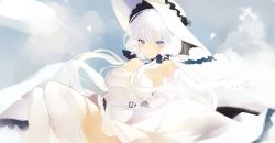 Rule 34 | 1girl, anchor, azur lane, bare shoulders, blue eyes, commentary request, detached collar, dress, elbow gloves, floating hair, gloves, hair ornament, hat, highres, illustrious (azur lane), korean commentary, lace, lace-trimmed dress, lace-trimmed hat, lace trim, long dress, long hair, looking at viewer, low twintails, lpip, open mouth, smile, solo, strapless, strapless dress, sun hat, thighhighs, tri tails, twintails, white dress, white gloves, white hair, white hat, white thighhighs