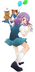 Rule 34 | balloon, dated, endou mamoru, holding hands, inazuma eleven, inazuma eleven (series), kudou fuyuka, purple hair, uniform