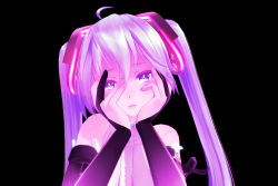 Rule 34 | 1girl, 3d, ahoge, black background, blush, hands on own cheeks, hands on own face, hatsune miku, hatsune miku (append), mikumikudance (medium), naughty face, open mouth, pink theme, simple background, solo, tda model (mikumikudance), twintails, vocaloid, vocaloid append, yandere trance, ziyu