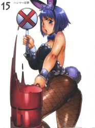 Rule 34 | 1girl, animal ears, ass, blush, body blush, breasts, covered erect nipples, f.s., fake animal ears, fishnet pantyhose, fishnets, huge breasts, leotard, melona (queen&#039;s blade), pantyhose, playboy bunny, queen&#039;s blade, rabbit ears, short hair, solo, tail