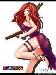Rule 34 | blue eyes, censored, cheng, league of legends, red hair, miss fortune (league of legends)